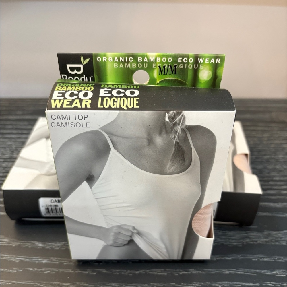 3 Packs- BOODY Organic Bamboo Eco Wear Cami Top in a nude colour.